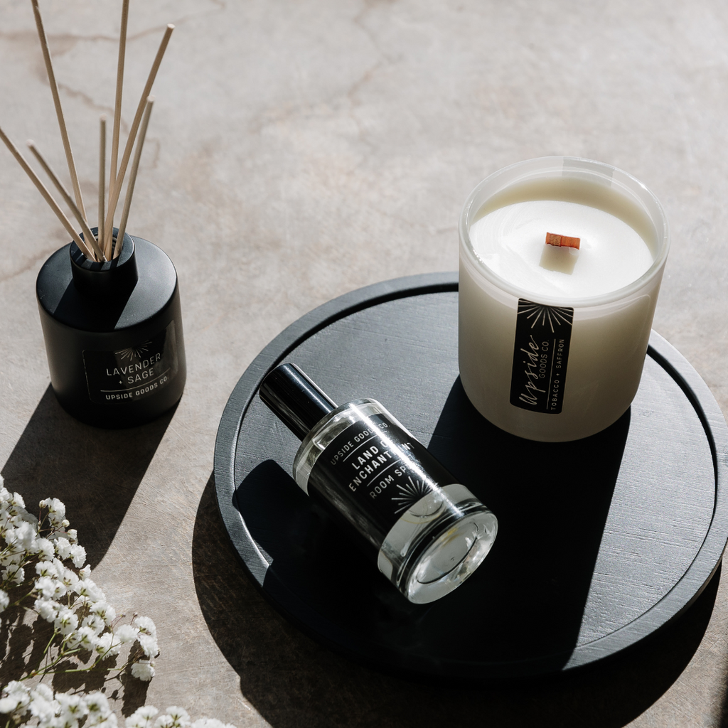 Dark Rose Candles with Room Spray and Reed Diffuser Upside Goods Co. 