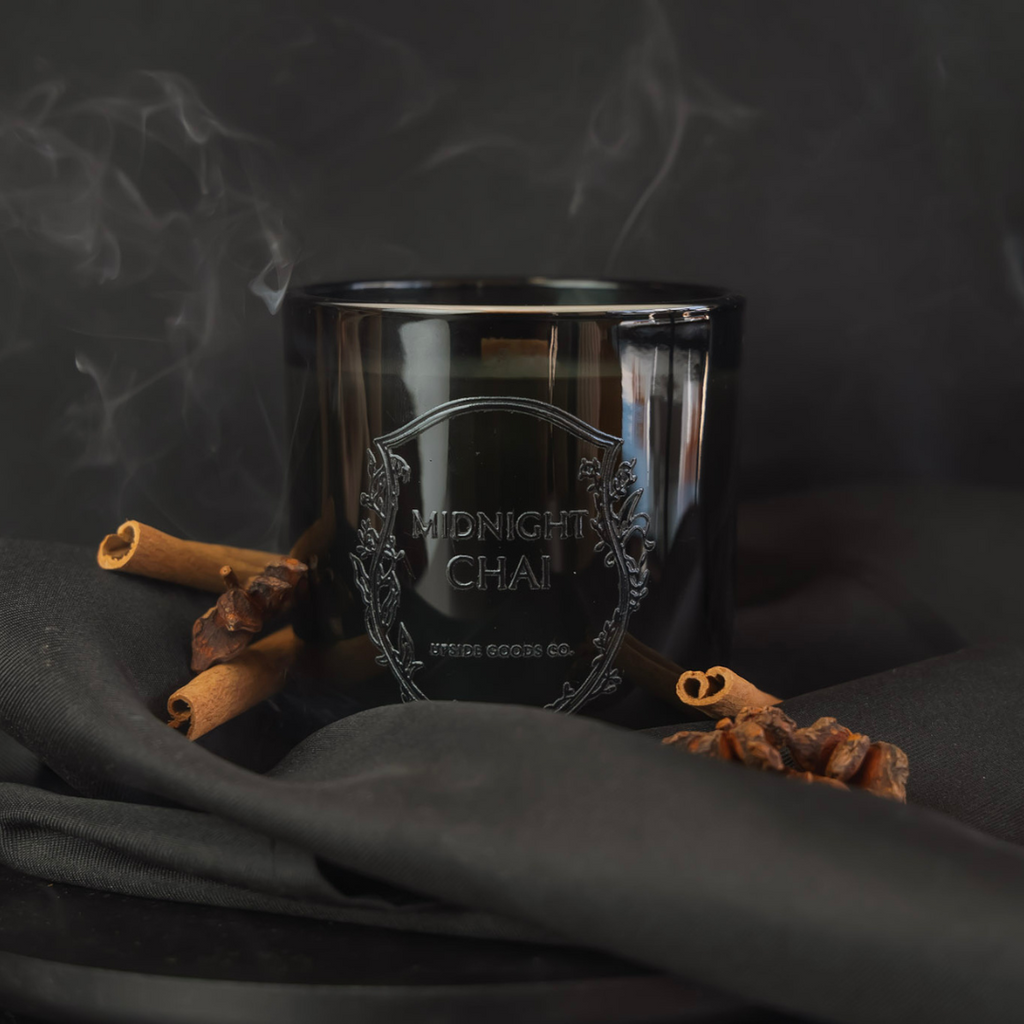 Midnight Chai limited edition Halloween candle in Pumpkin Chai Latte scent at Upside Goods Co. 